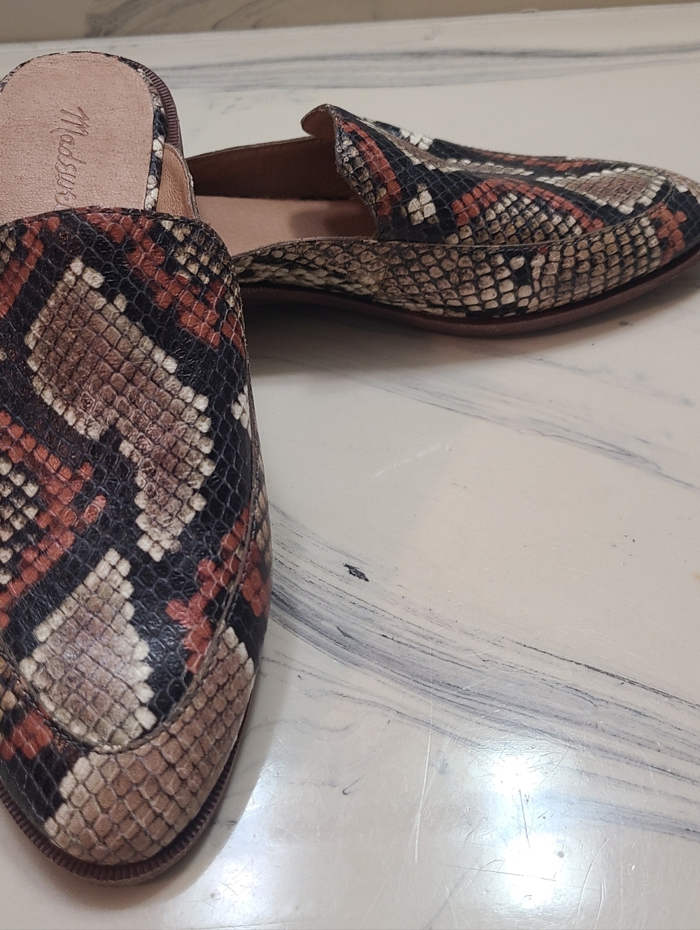 Madewell The Frances Women's Trendy Stylish Loafer Mule Snake Pattern Sz 7.5 - Picture 5 of 12